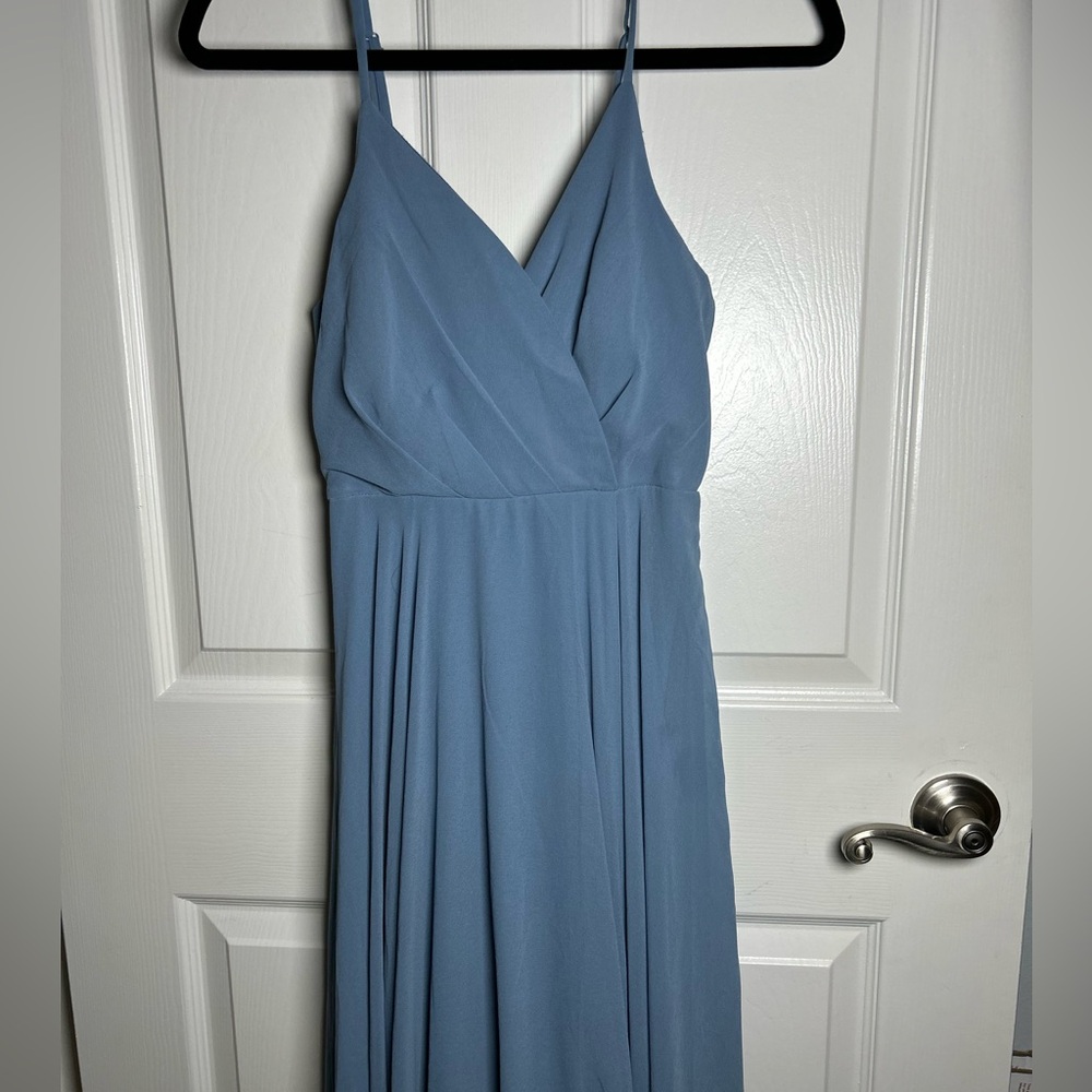 Lulus All About Love Slate Blue Maxi Dress Size Small NWOT - Picture 8 of 9